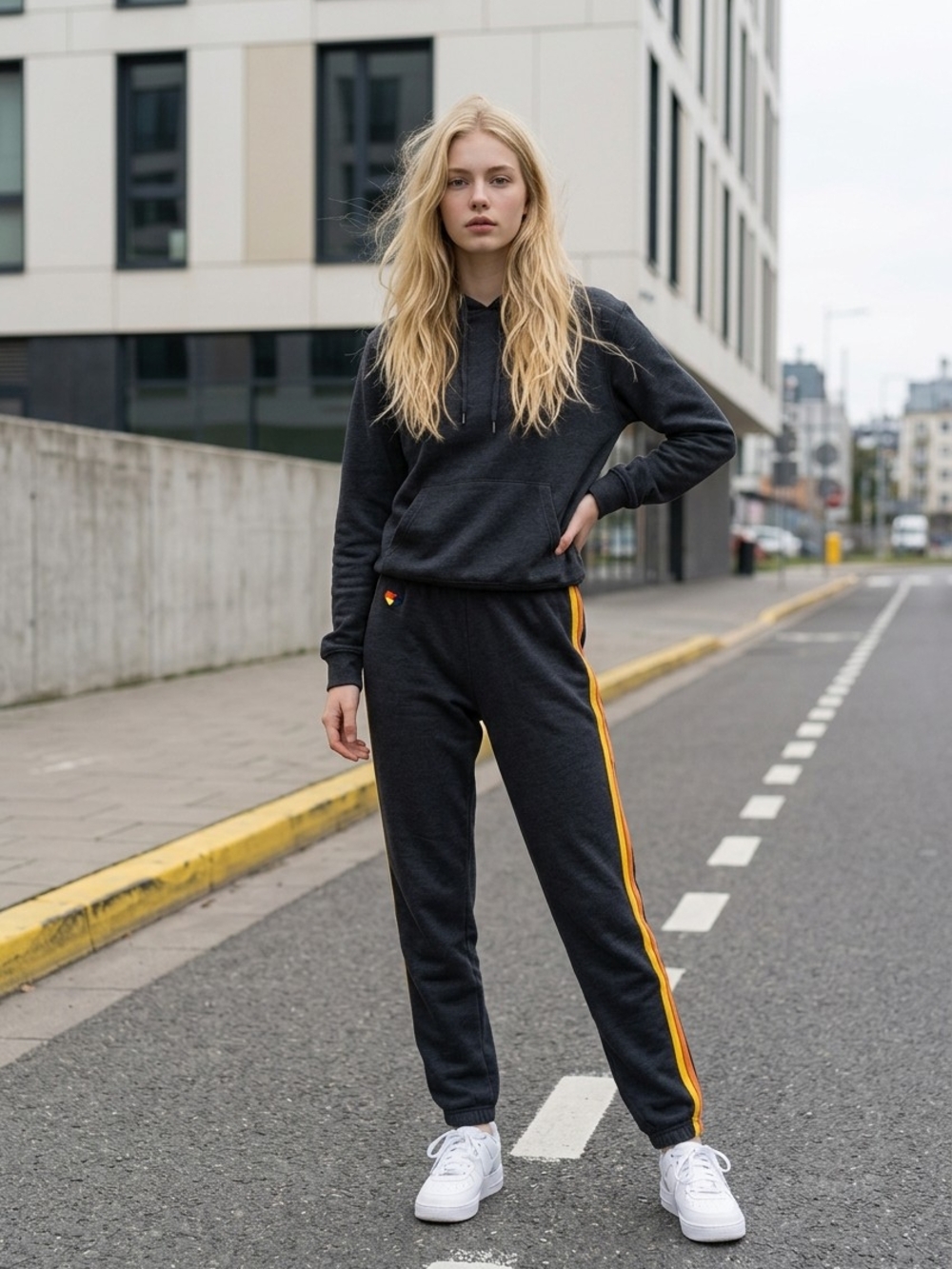 Aviator Nation Charcoal Pants with Side Stripes